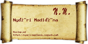 Nyári Madléna névjegykártya